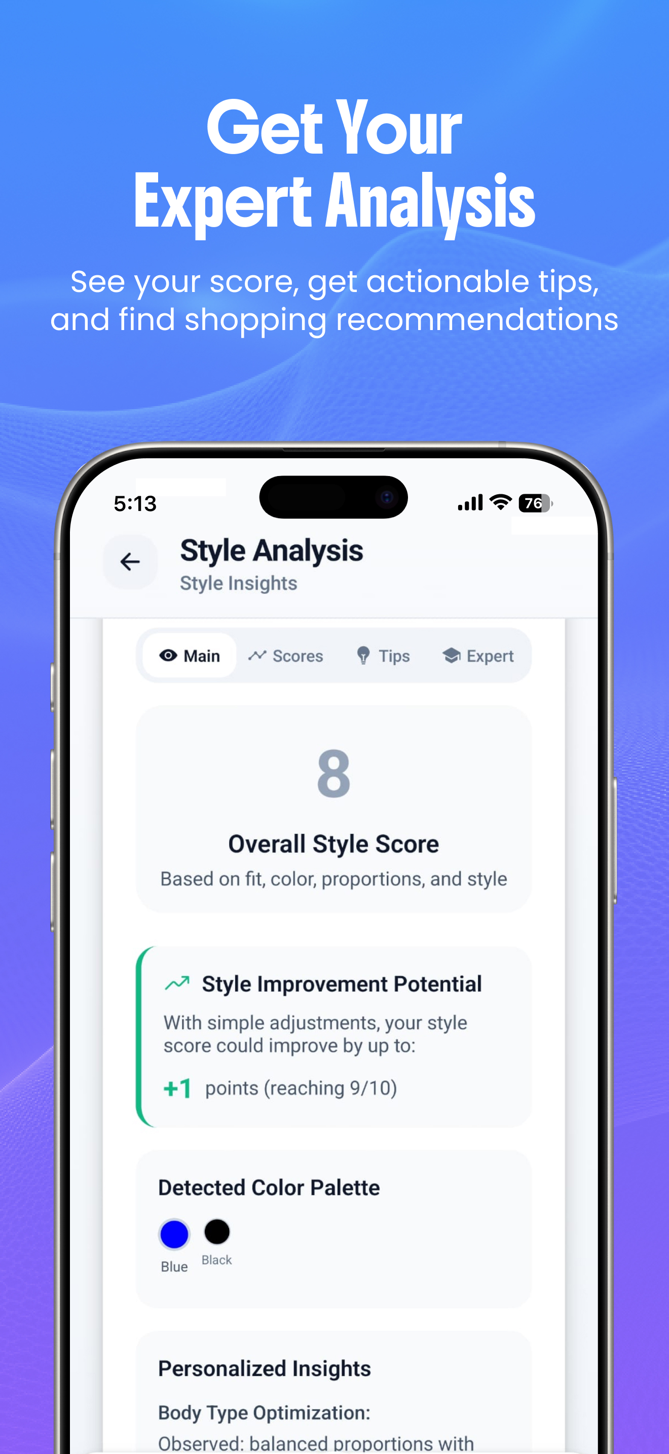Style analysis with overall score